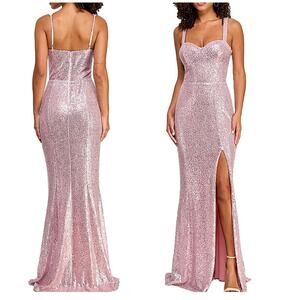 Trixxi Formal Gown 5 Juniors Pink Sequin Prom Evening Dress Special Occasion NEW
